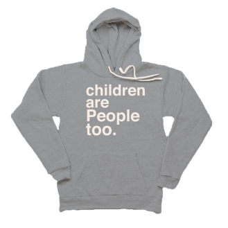 children's rights grey hoodie
