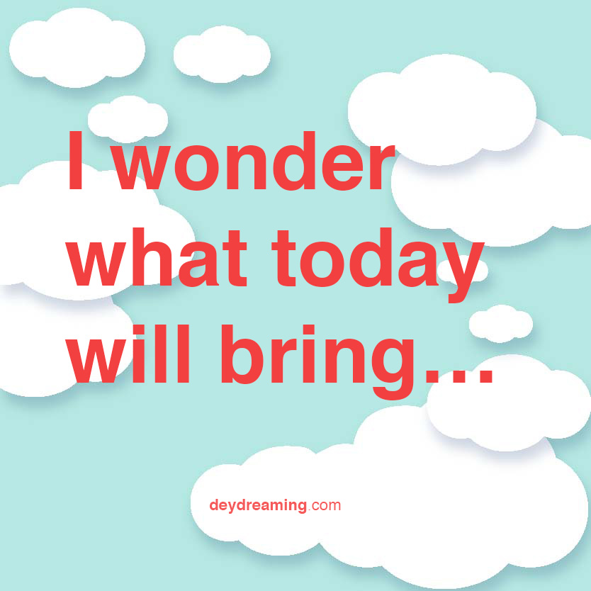 I wonder what today will bring