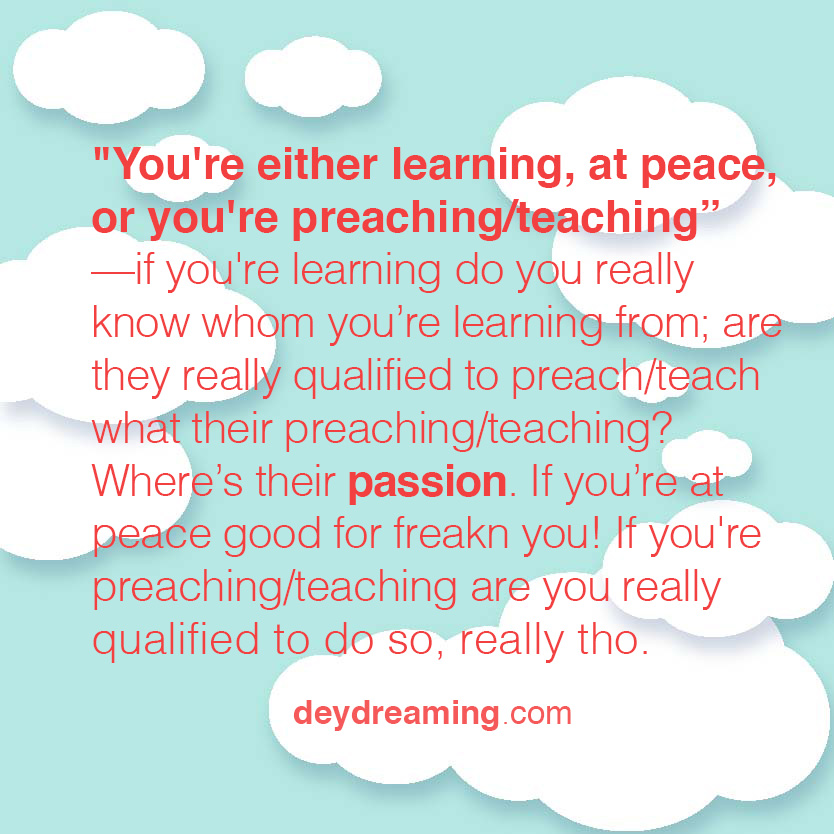 Youre either learning